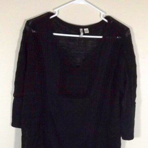 Cato Black Tunic Blouse Size L